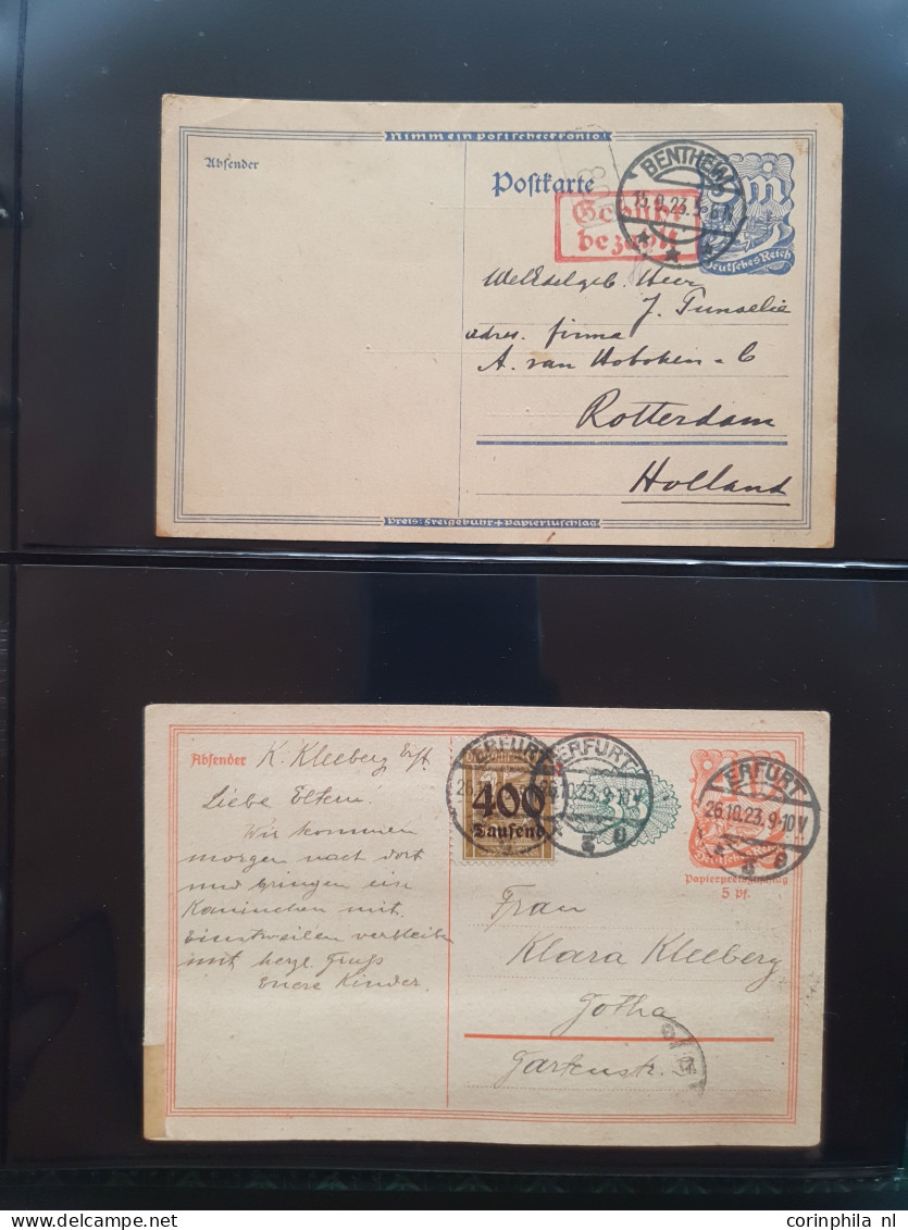 Cover 1920-1923 Collection Postal Stationery Infla, All Used With And Without Additional Frankings Including Better Item - Other & Unclassified