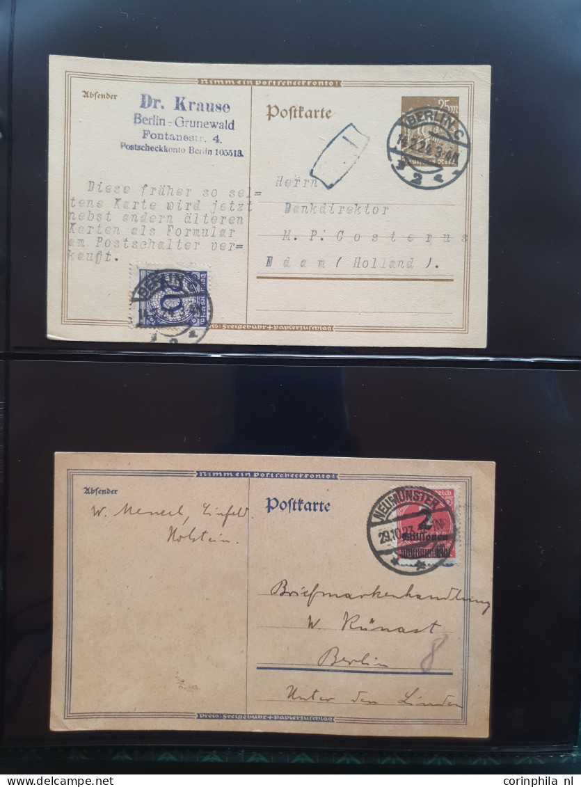 Cover 1920-1923 collection postal stationery infla, all used with and without additional frankings including better item