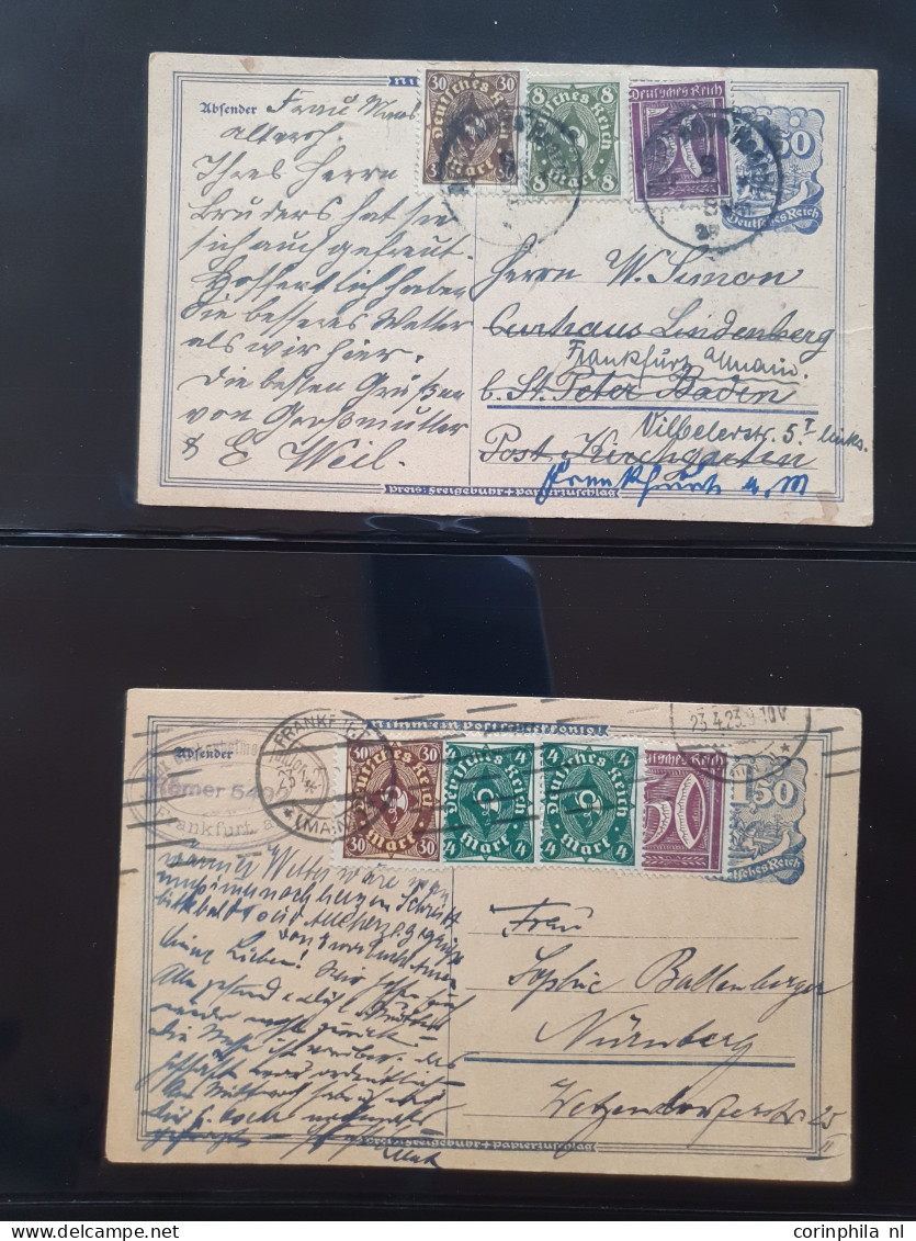 Cover 1920-1923 collection postal stationery infla, all used with and without additional frankings including better item