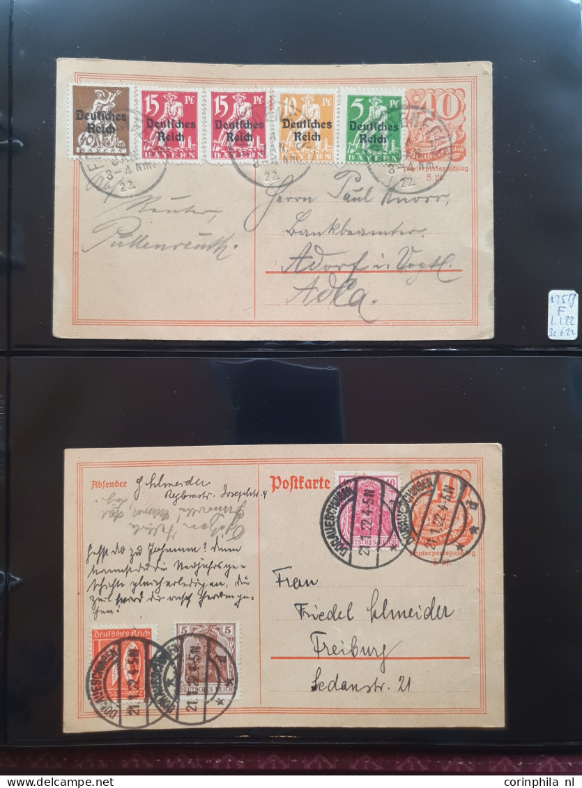 Cover 1920-1923 collection postal stationery infla, all used with and without additional frankings including better item