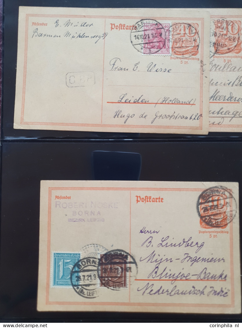 Cover 1920-1923 collection postal stationery infla, all used with and without additional frankings including better item