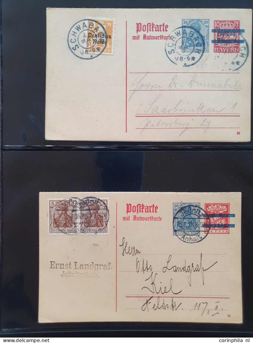 Cover 1920-1923 collection postal stationery infla, all used with and without additional frankings including better item