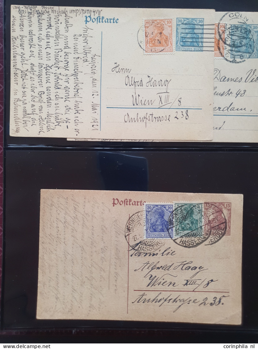 Cover 1920-1923 collection postal stationery infla, all used with and without additional frankings including better item