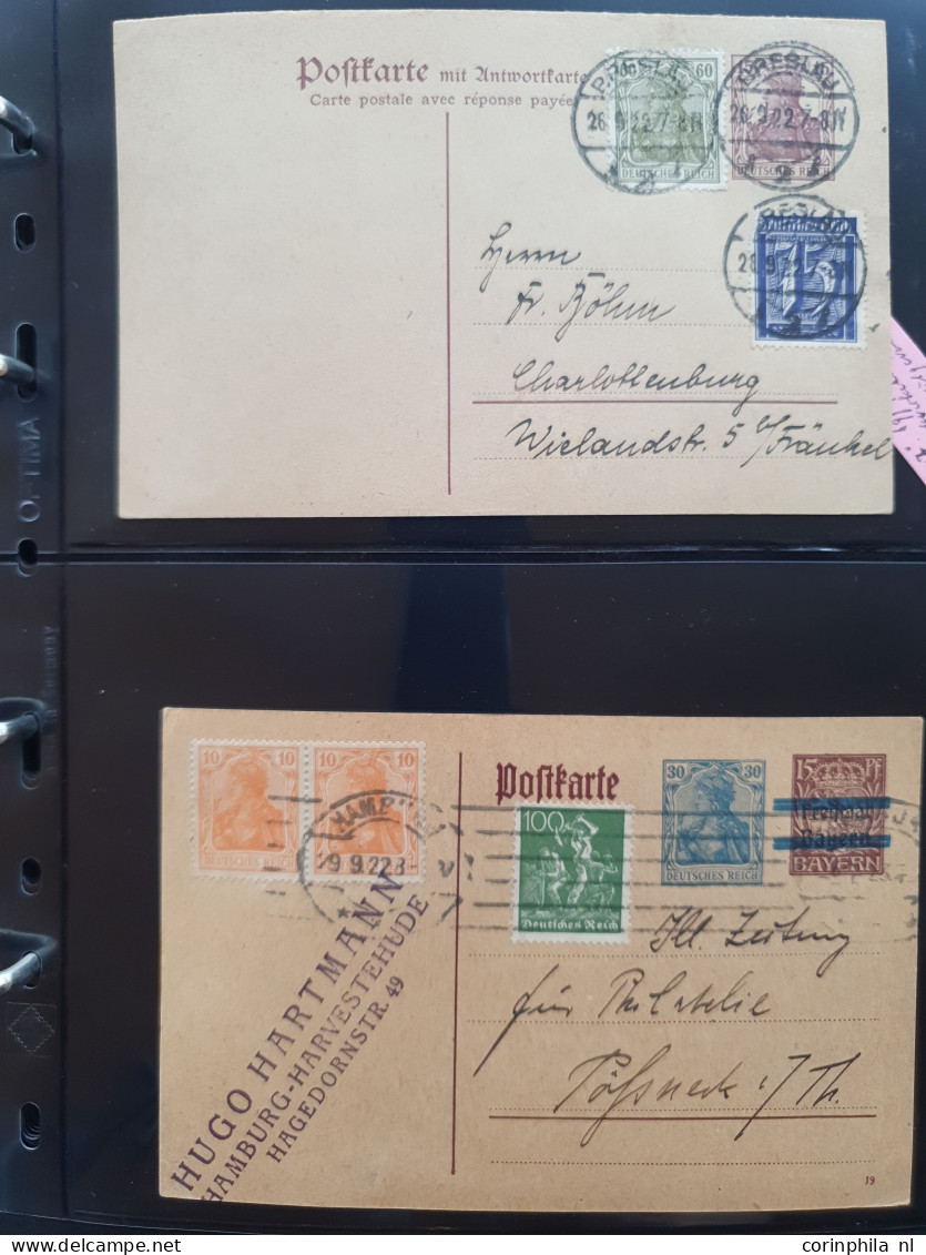 Cover 1920-1923 collection postal stationery infla, all used with and without additional frankings including better item