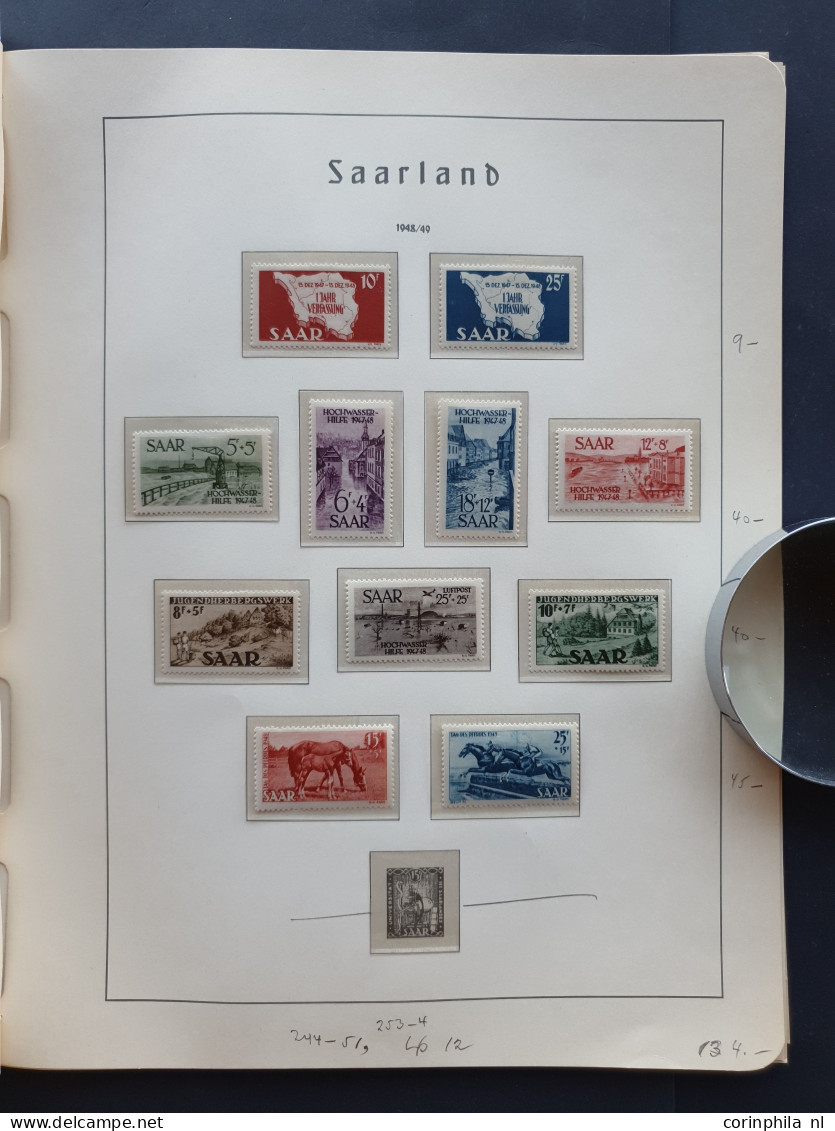 1920/1957 collection Saar, Memel and Danzig used and * with better items (Saar) on album pages in folder 