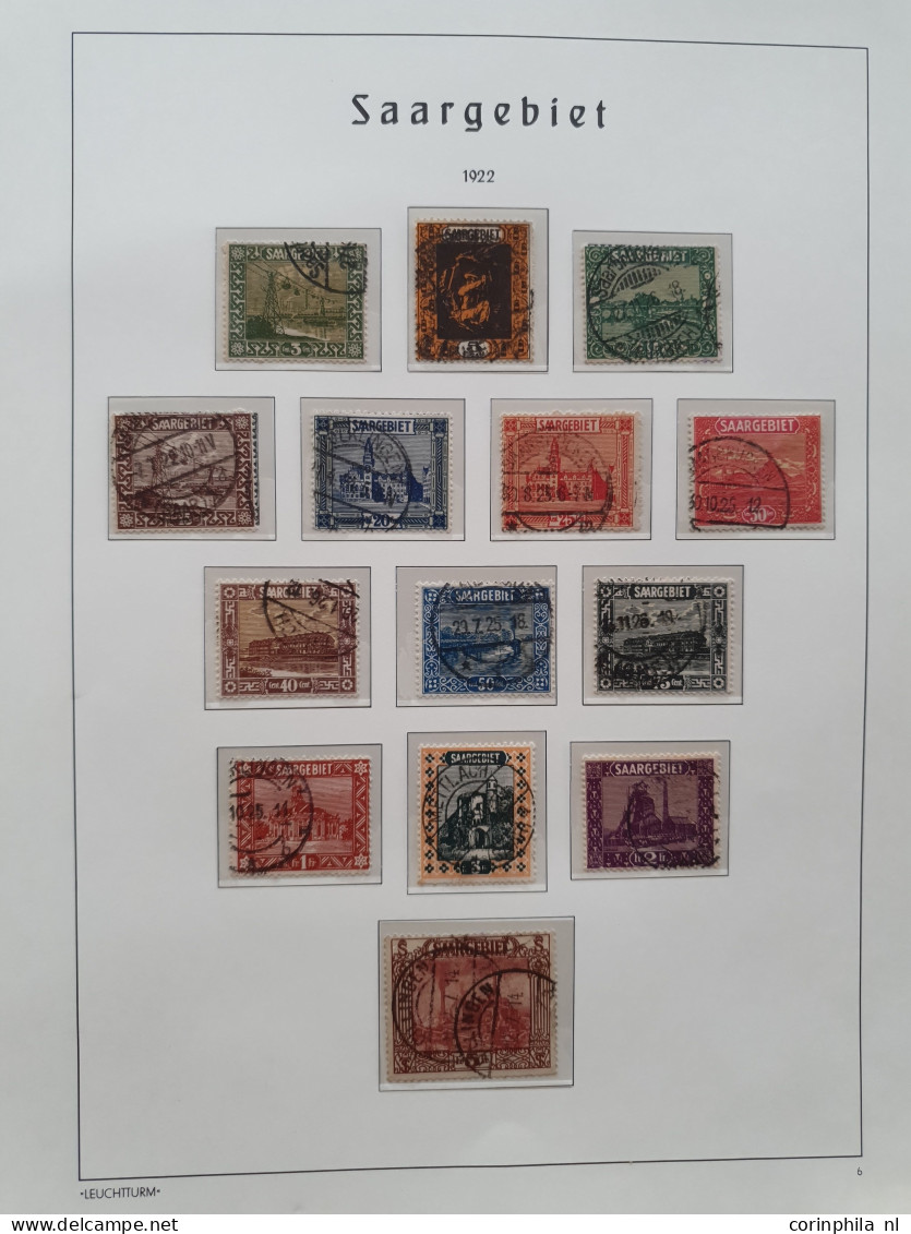 1920/1959 mostly used collection Memel (incl. better Lithuanian occupation), Saar (almost) complete collection including