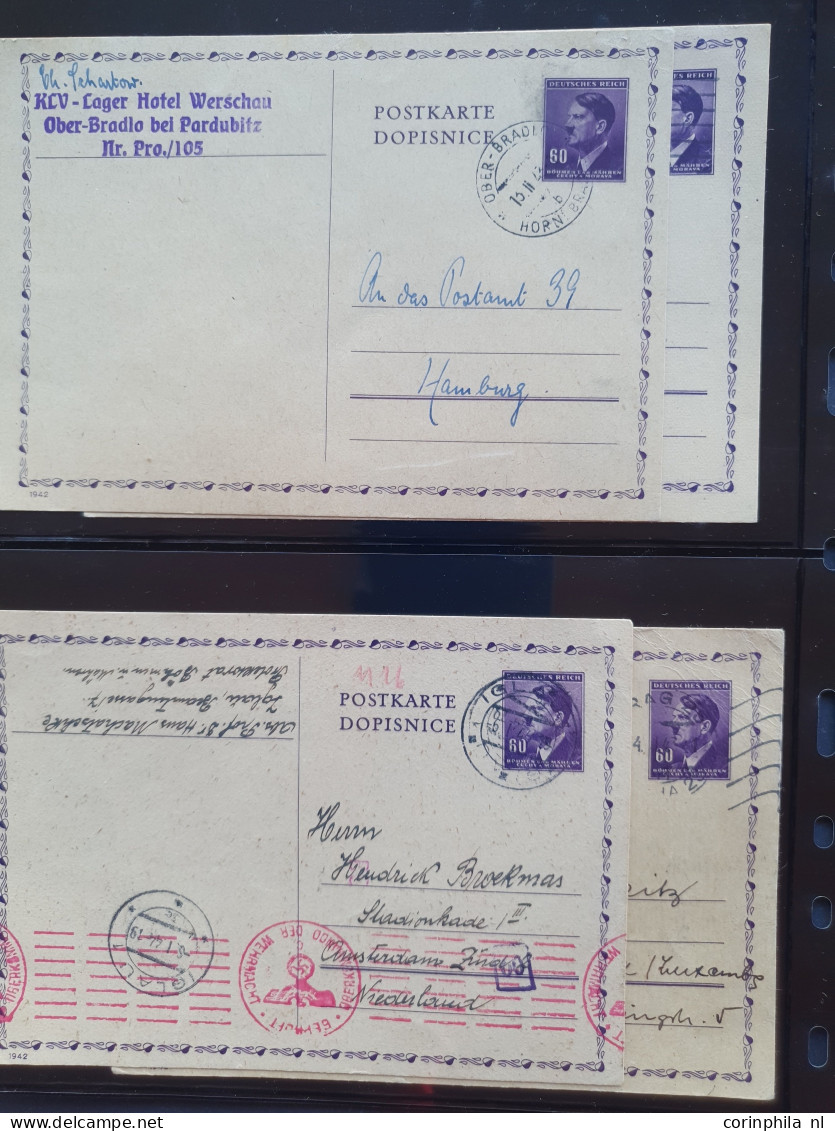 Cover 1939-1944 collection postal stationery (approx. 180 items) mainly used including collection Bohemia and Moravia (m