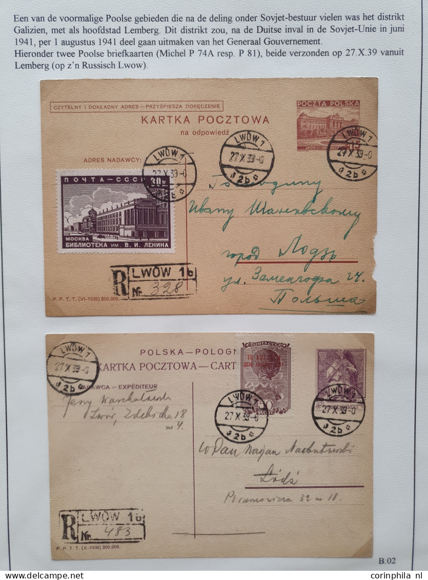 Cover 1939-1944 exhibition collection postal stationery (approx. 80 items) mainly used including forerunners, Russian st