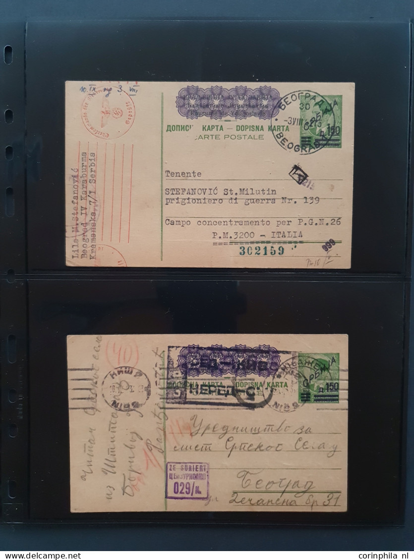 Cover 1941-1943 postal stationery cards (approx. 80 ex.) mainly used including many better ex. (3x. Mi. no. P4, P6 Vuk K