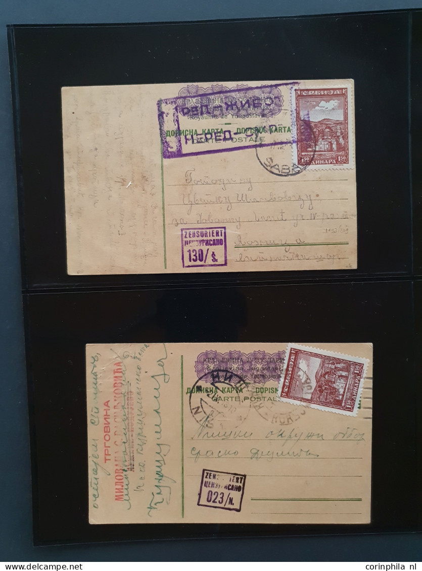 Cover 1941-1943 postal stationery cards (approx. 80 ex.) mainly used including many better ex. (3x. Mi. no. P4, P6 Vuk K