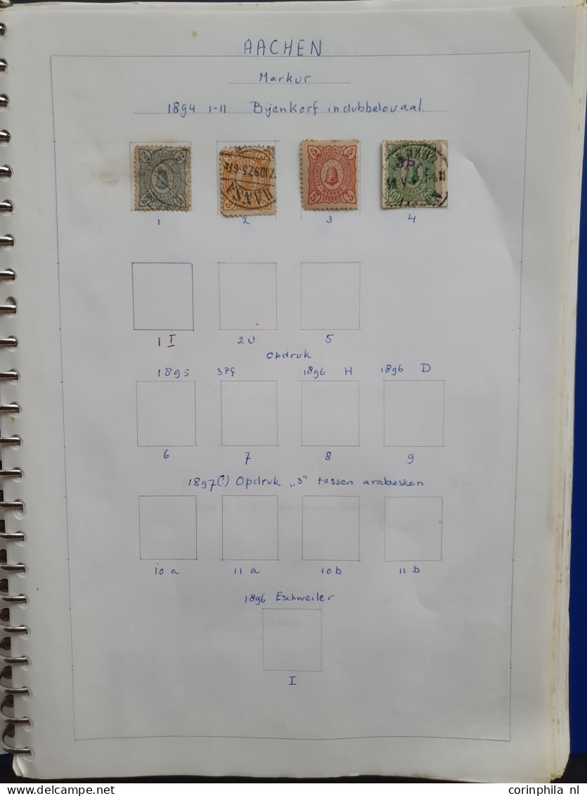 1852-1900c. collection German local issues (Stadtpost) used and * nicely arranged from Aachen to Zwickau with approx. 30