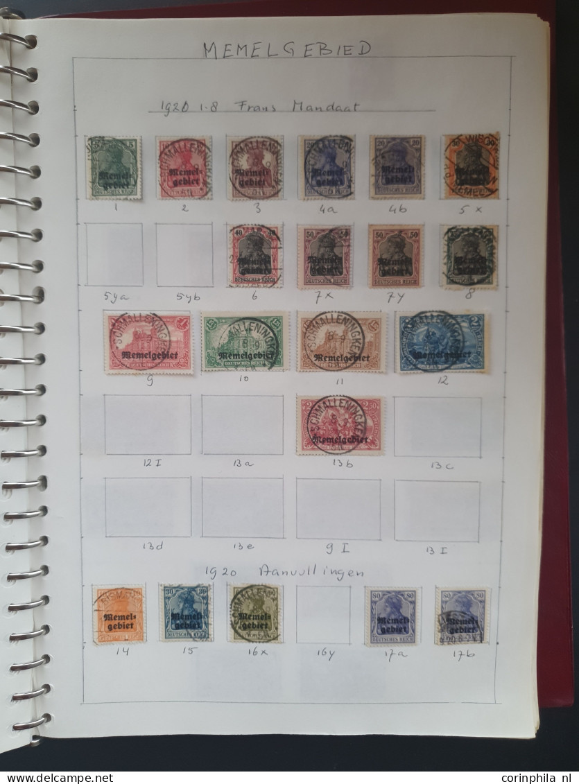 1918/1954 collection and stock including Saar, Memel, Danzig etc. with better items, varieties and postmarks in 7 stockb