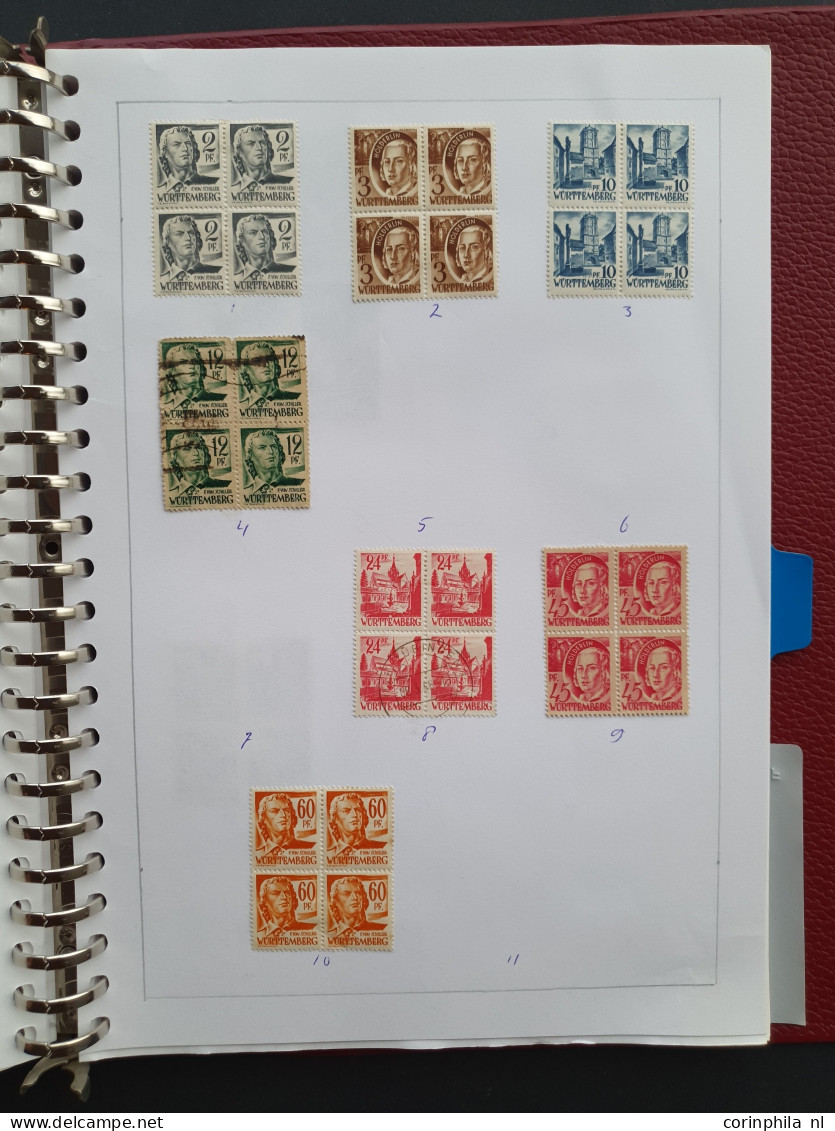 1855c/1954 collection combinations, pairs and blocks of 4 mostly used including better (Old States, German Empire, Posth