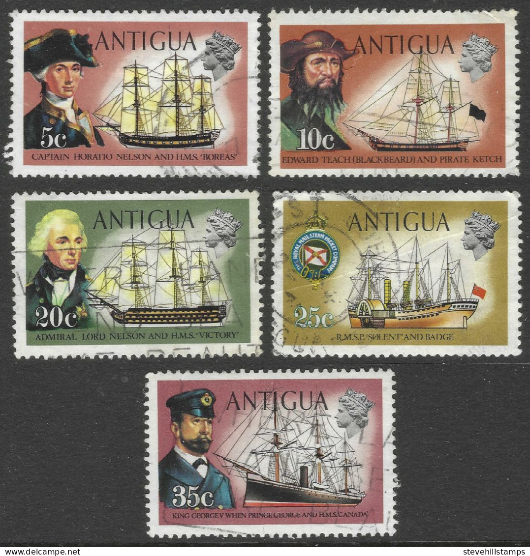 Antigua. 1970 Definitives. 5 Used Values To 35c. SG 274etc. M2107 - 1960-1981 Autonomie Interne