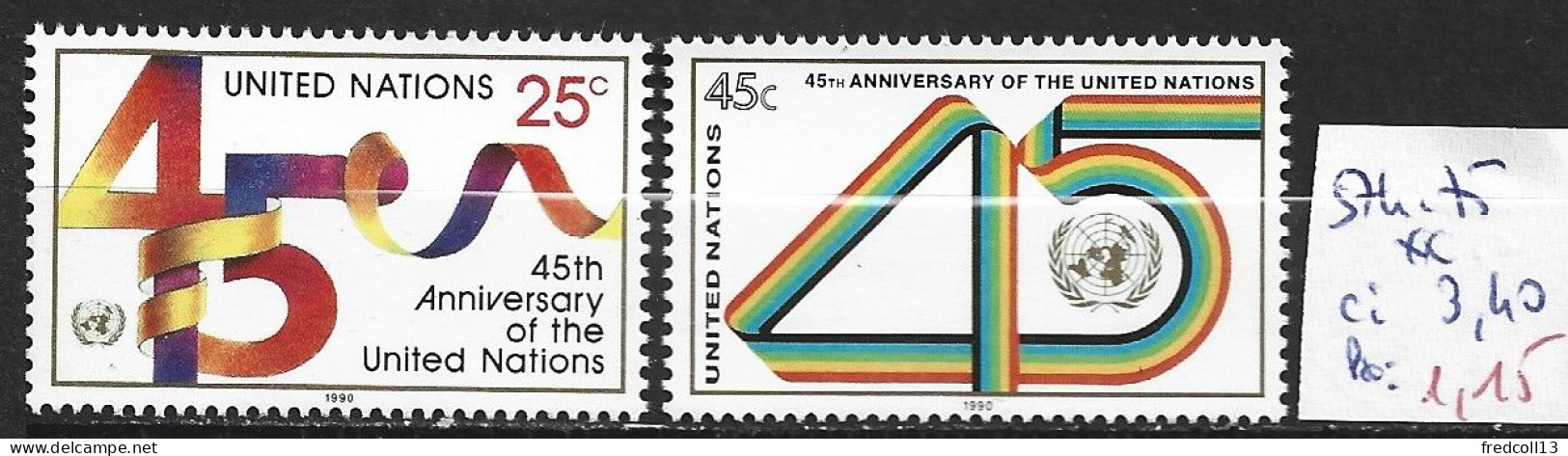 NATIONS UNIES OFFICE DE NEW-YORK 574-75 ** Côte 3.40 € - Unused Stamps