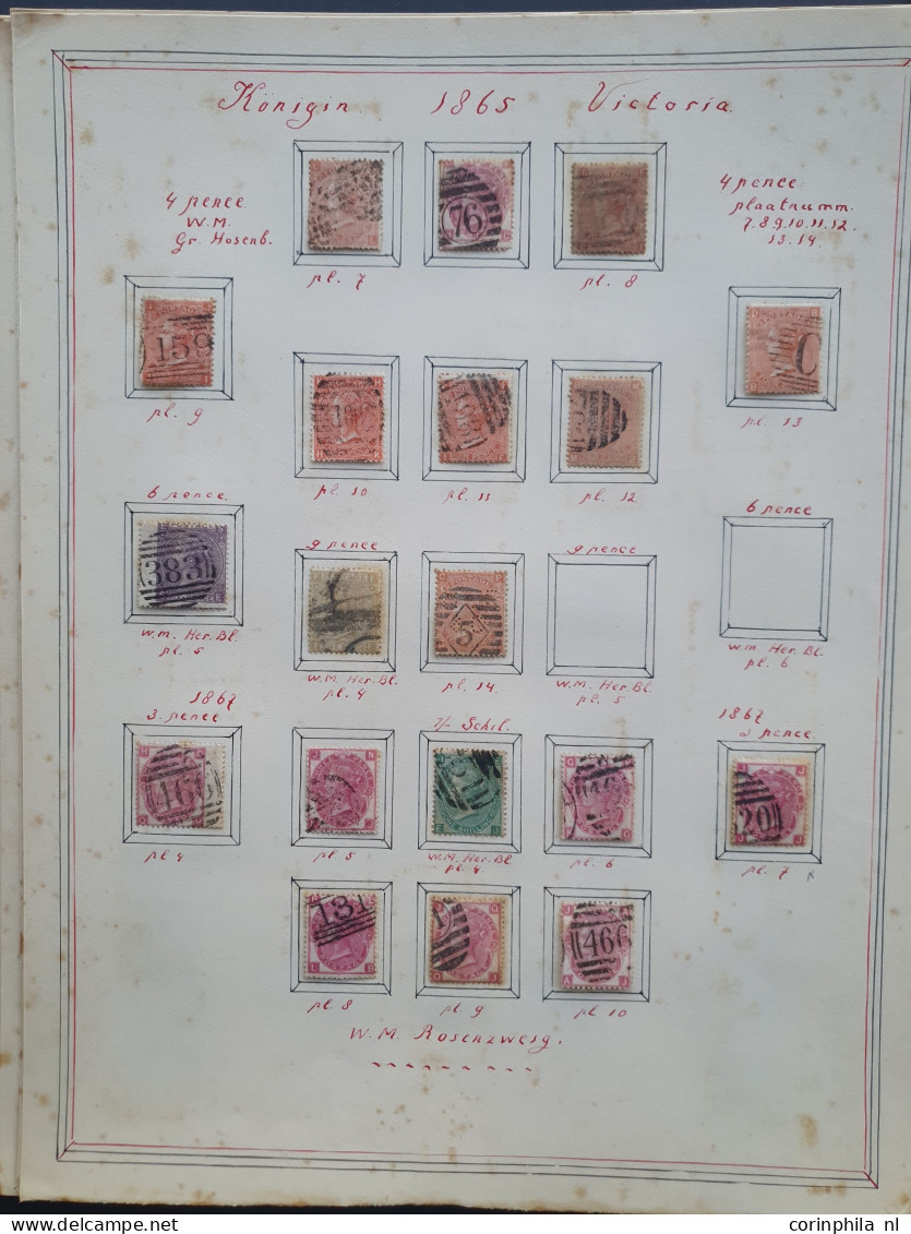 1840-1937 collection with many better items, plate numbers etc. in mixed quality including toning on very old album leav