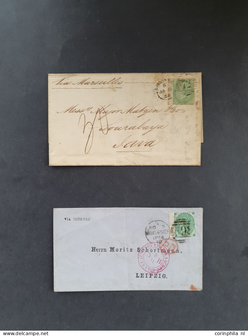 1858-1900 Remainder, A Fine To Very Fine Group Including SG 72 On Large Part Cover To Java (no Arrival Postmark), SG 90  - Otros & Sin Clasificación