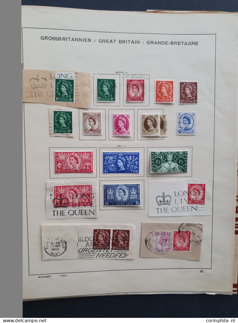 1840-1958 collection used with better items (SG 185) in Schaubek album