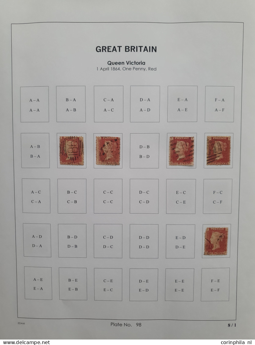 1864 - 1879 Penny Red SG 43-44 Plates 98-123 Plate Reconstructions In Mixed Quality, Approx 2700 Ex. On Neatly Designed  - Otros & Sin Clasificación