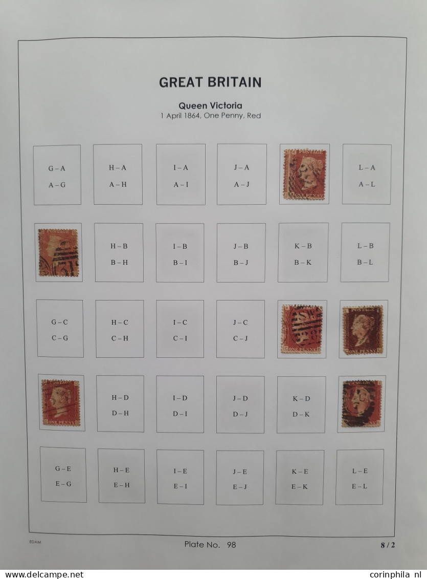 1864 - 1879 Penny Red SG 43-44 Plates 98-123 Plate Reconstructions In Mixed Quality, Approx 2700 Ex. On Neatly Designed  - Otros & Sin Clasificación