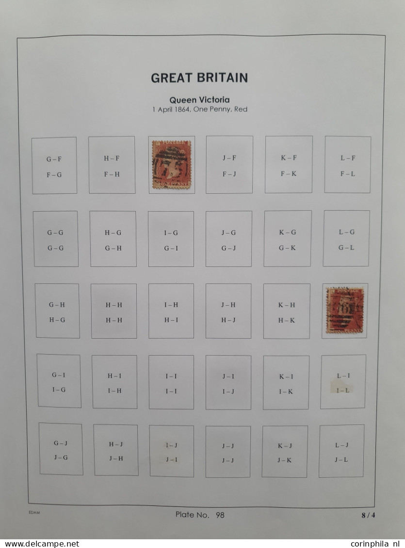 1864 - 1879 Penny Red SG 43-44 Plates 98-123 Plate Reconstructions In Mixed Quality, Approx 2700 Ex. On Neatly Designed  - Autres & Non Classés