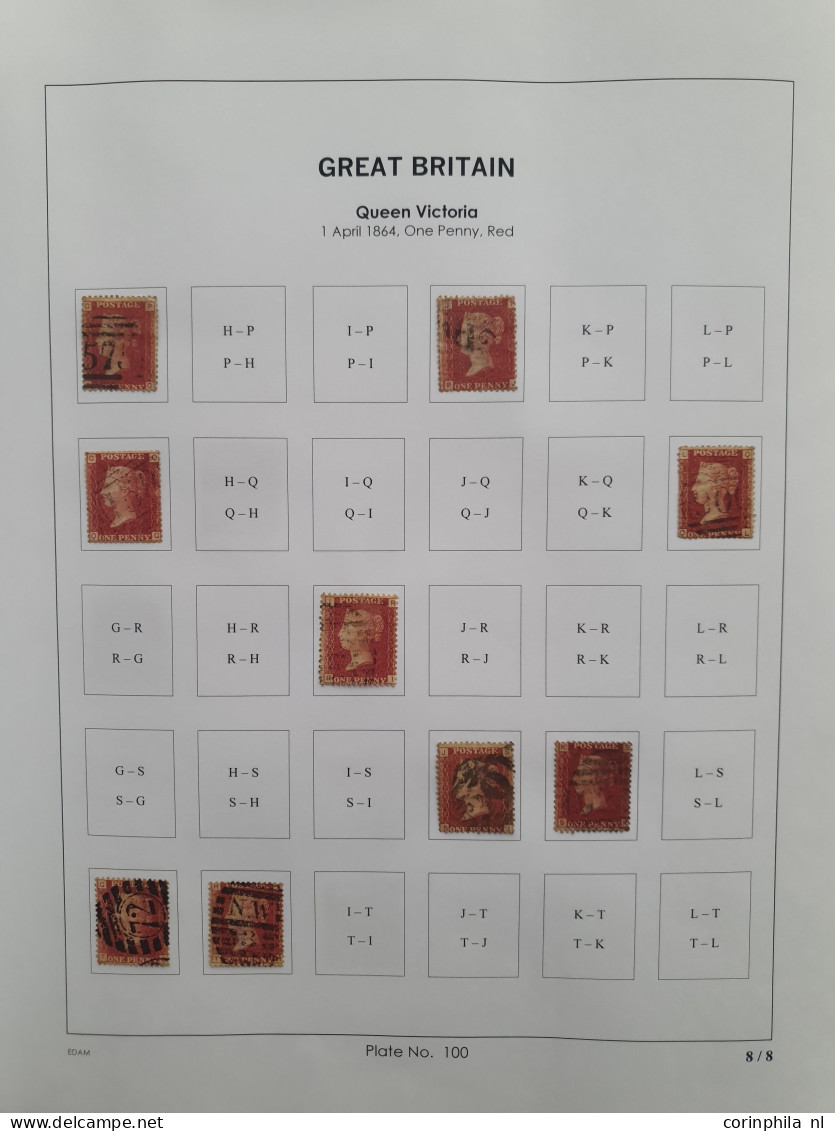 1864 - 1879 penny red SG 43-44 plates 98-123 plate reconstructions in mixed quality, approx 2700 ex. on neatly designed 