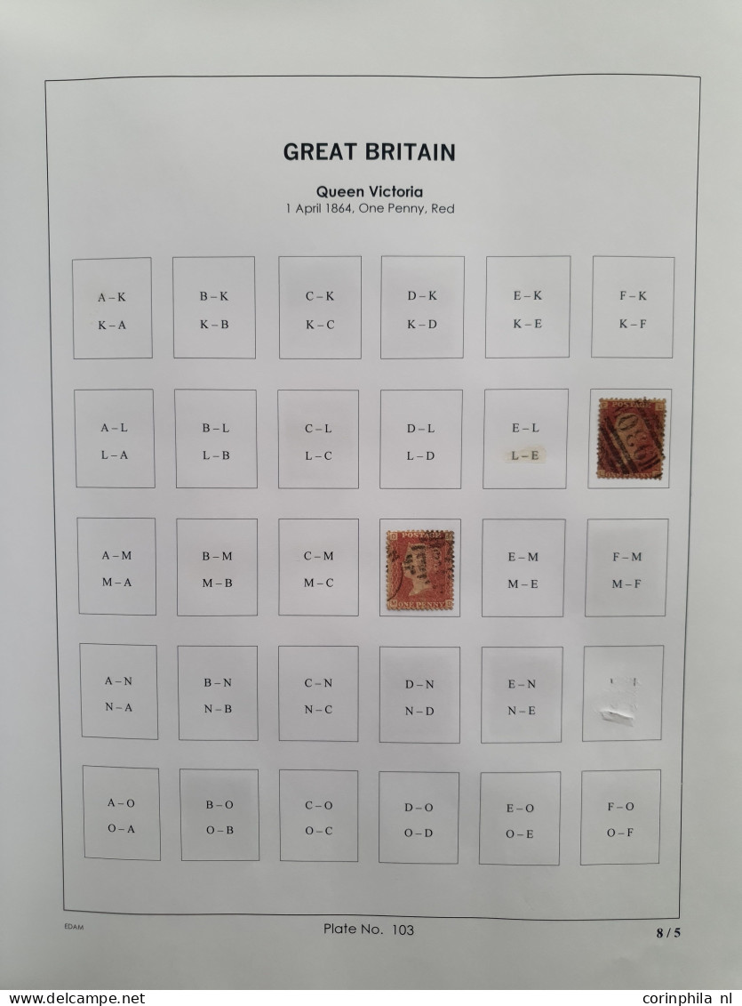 1864 - 1879 penny red SG 43-44 plates 98-123 plate reconstructions in mixed quality, approx 2700 ex. on neatly designed 