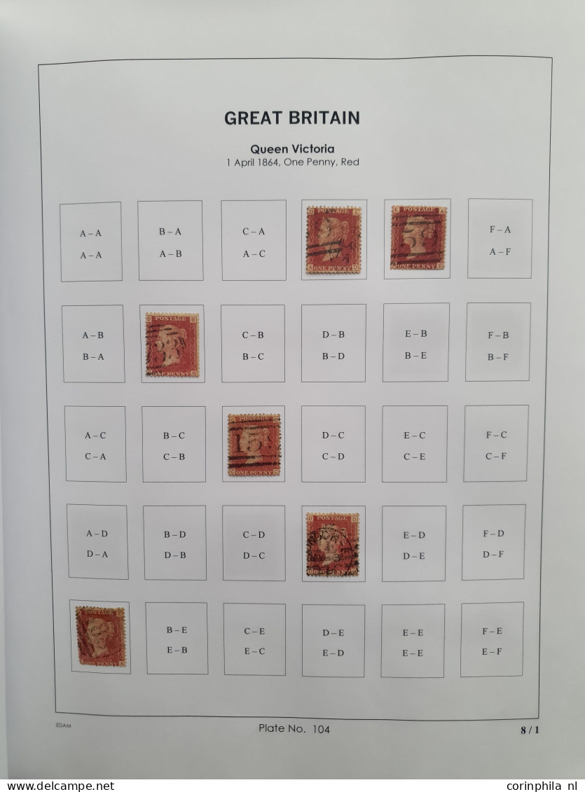 1864 - 1879 penny red SG 43-44 plates 98-123 plate reconstructions in mixed quality, approx 2700 ex. on neatly designed 