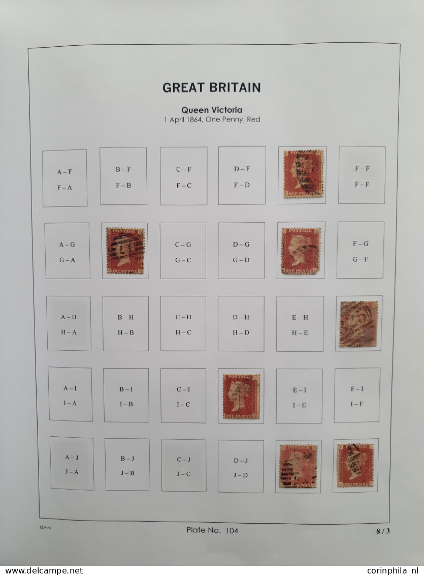 1864 - 1879 penny red SG 43-44 plates 98-123 plate reconstructions in mixed quality, approx 2700 ex. on neatly designed 