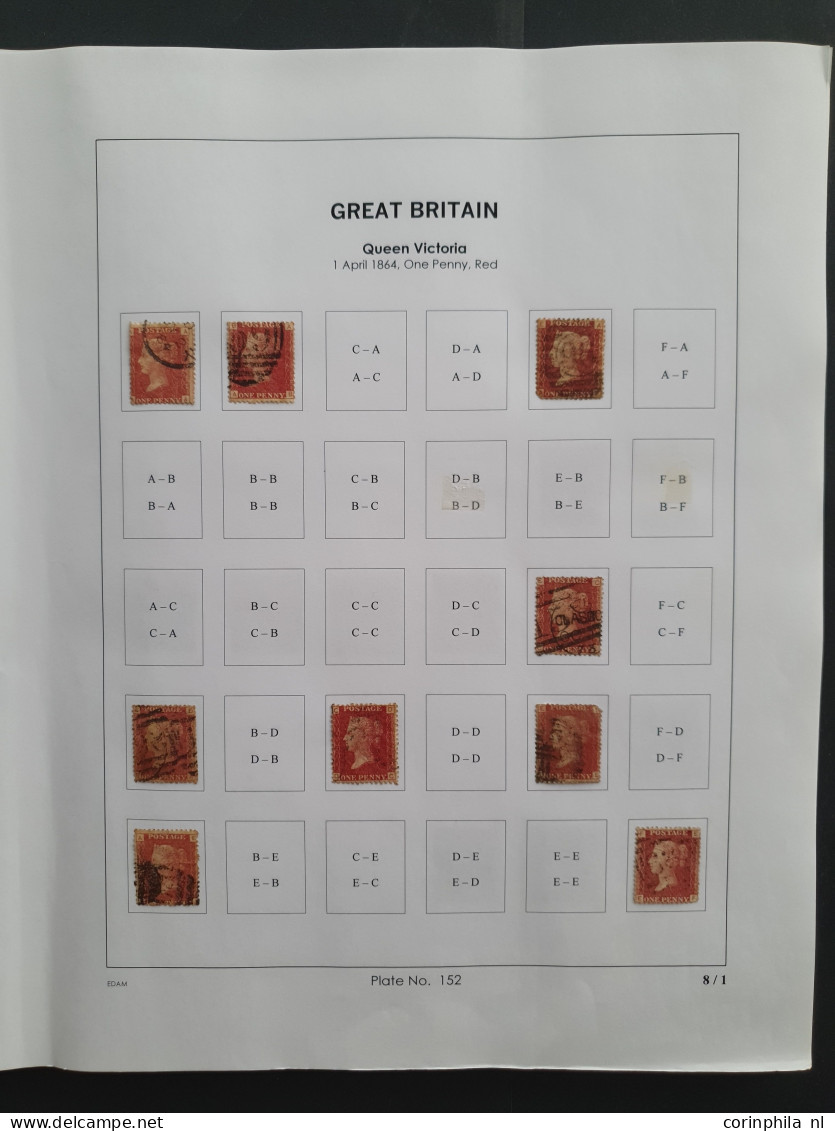 1864 - 1879 Penny Red SG 43-44 Plates 152-177 Plate Reconstructions In Mixed Quality, Approx 2670 Ex. On Neatly Designed - Autres & Non Classés