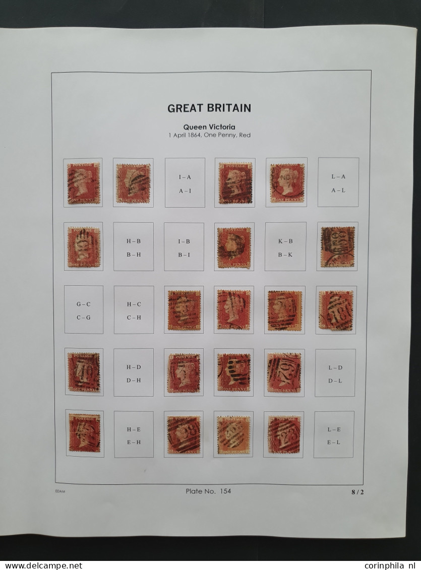 1864 - 1879 penny red SG 43-44 plates 152-177 plate reconstructions in mixed quality, approx 2670 ex. on neatly designed