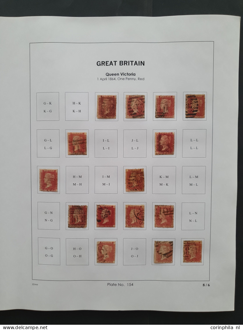 1864 - 1879 penny red SG 43-44 plates 152-177 plate reconstructions in mixed quality, approx 2670 ex. on neatly designed