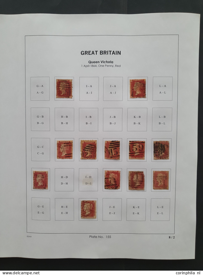 1864 - 1879 penny red SG 43-44 plates 152-177 plate reconstructions in mixed quality, approx 2670 ex. on neatly designed