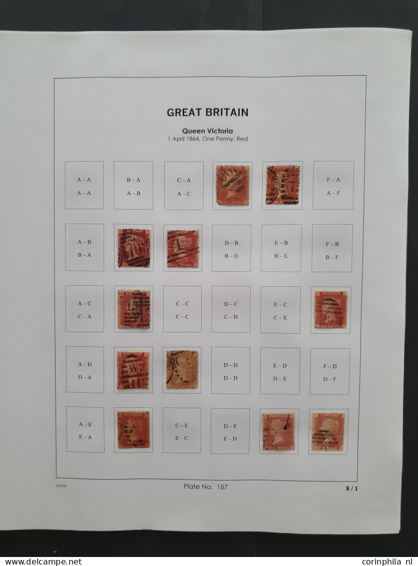 1864 - 1879 penny red SG 43-44 plates 152-177 plate reconstructions in mixed quality, approx 2670 ex. on neatly designed