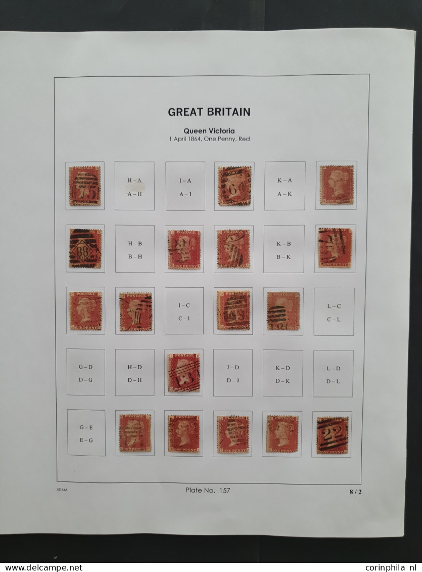 1864 - 1879 penny red SG 43-44 plates 152-177 plate reconstructions in mixed quality, approx 2670 ex. on neatly designed