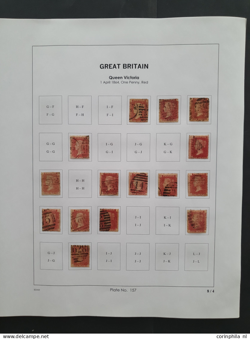 1864 - 1879 penny red SG 43-44 plates 152-177 plate reconstructions in mixed quality, approx 2670 ex. on neatly designed