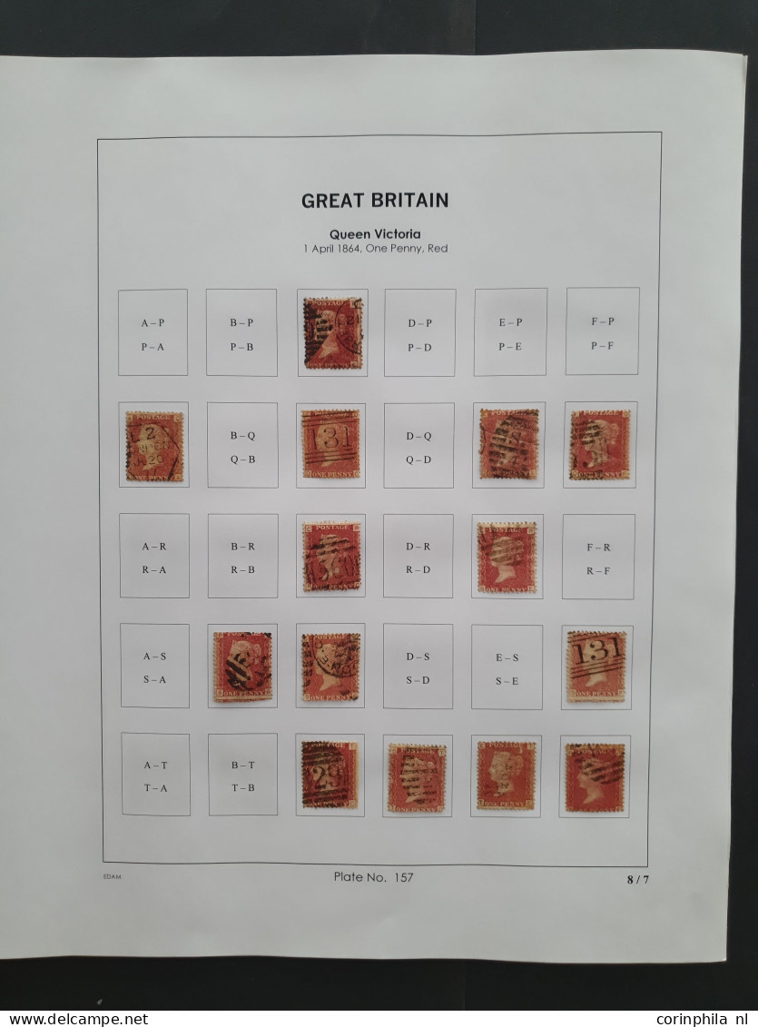 1864 - 1879 penny red SG 43-44 plates 152-177 plate reconstructions in mixed quality, approx 2670 ex. on neatly designed