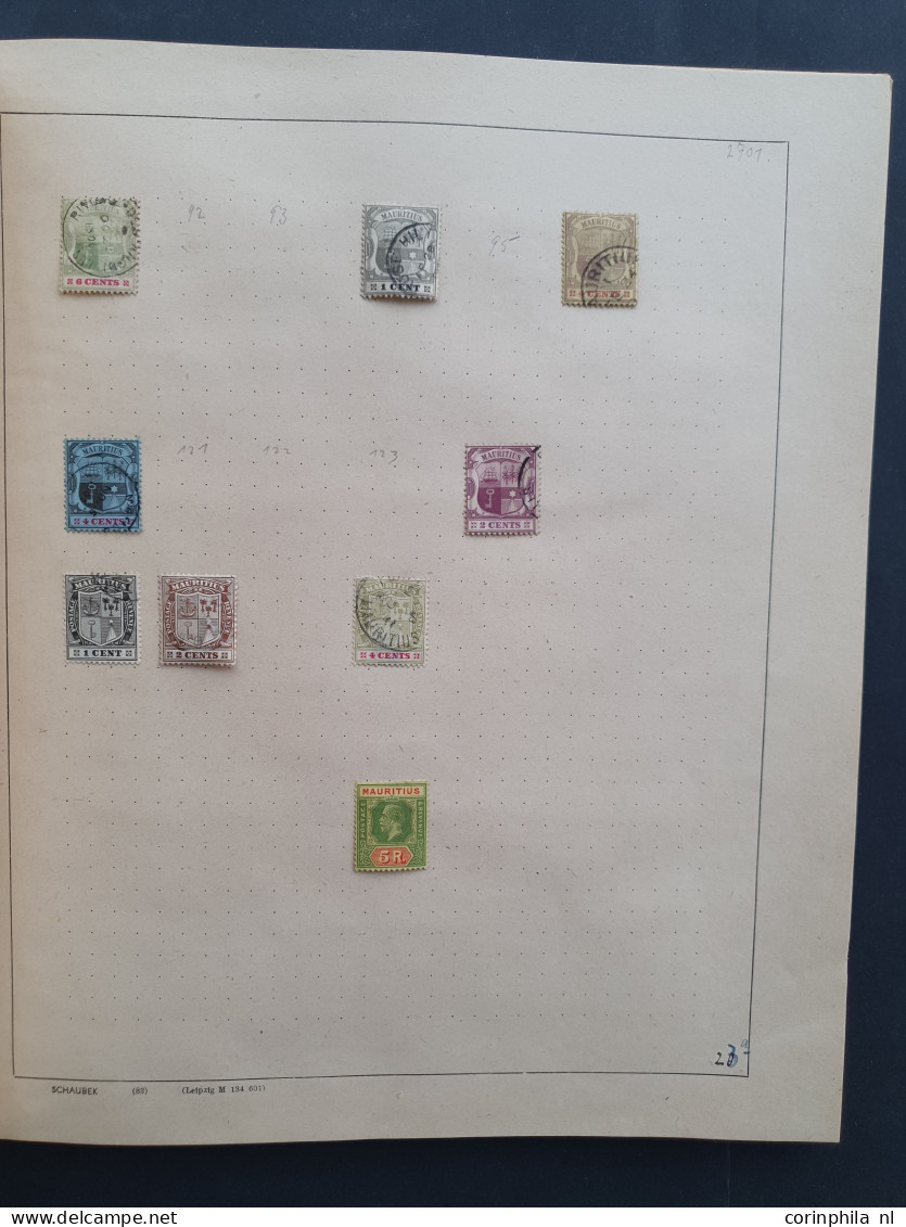 1860c.-1940c. collection mostly used with better items including Asia and Africa in Schaubek album