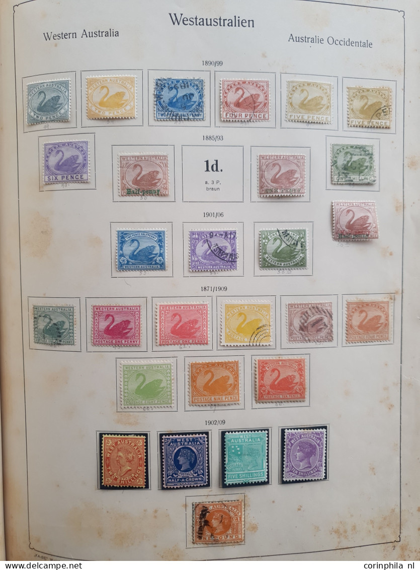 Australian States 1850 onwards in mixed quality including some foxing with better items on album leaves in binder