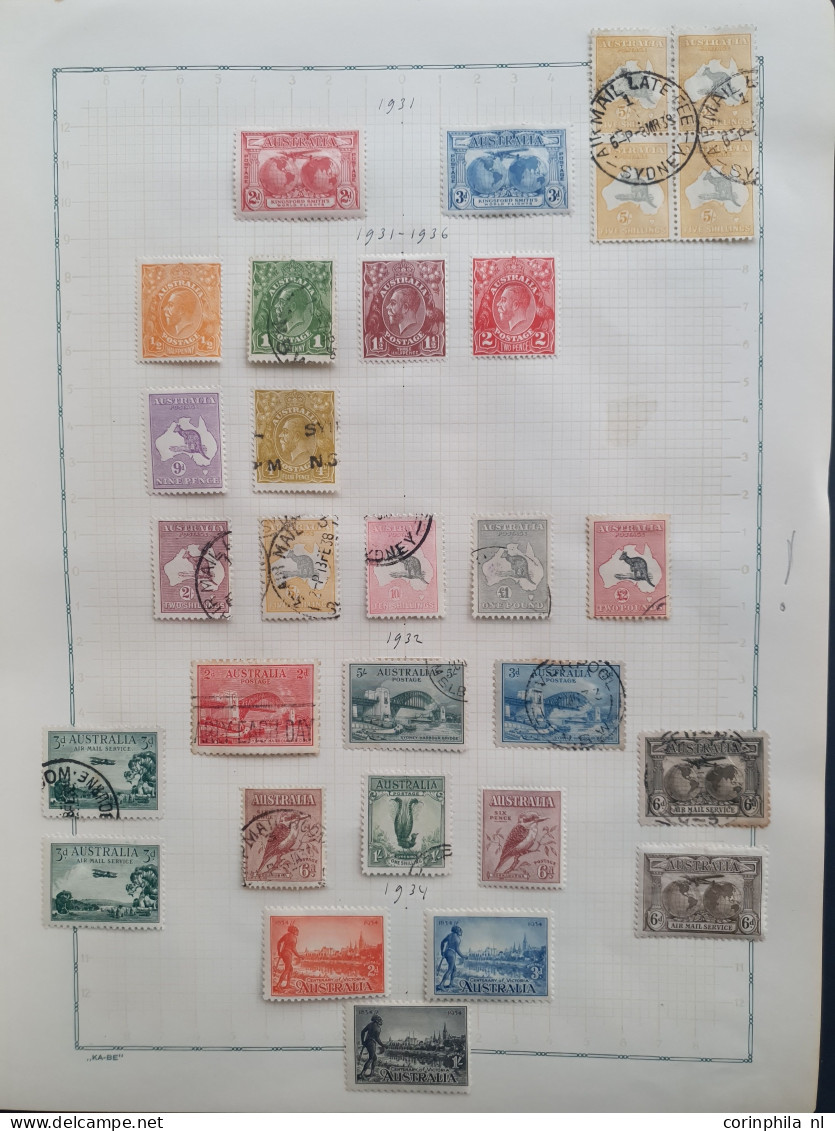 1913-1942 Collection Used And * With Many Better Items Including High Values Kangaroos On Album Leaves In Folder - Autres & Non Classés