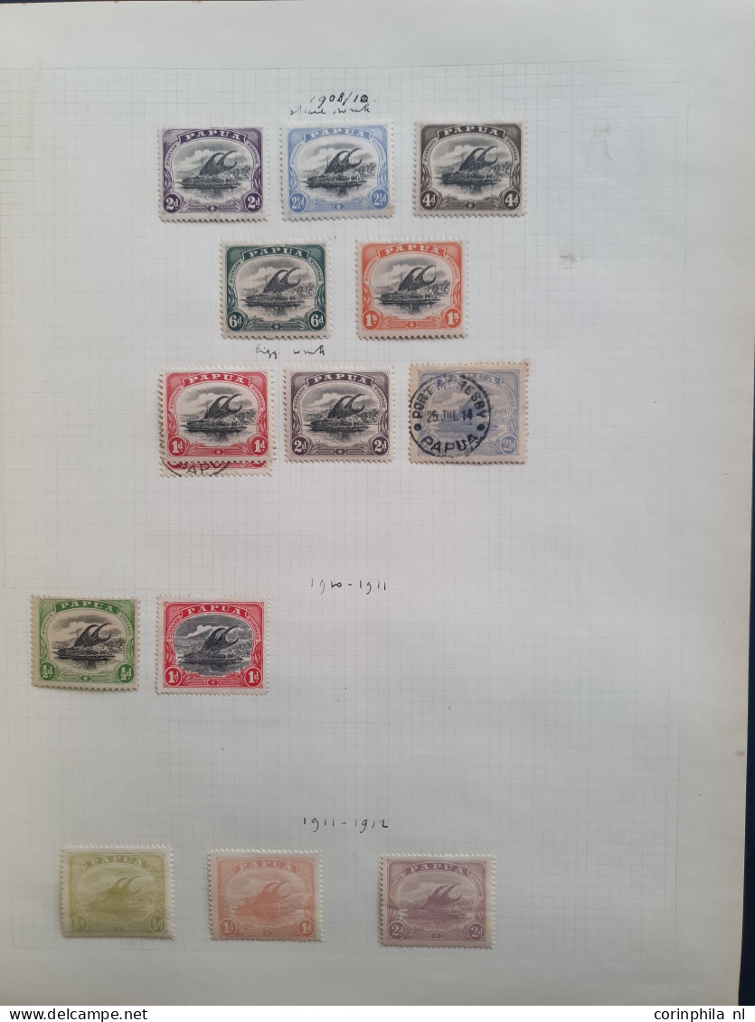 Papua And N.W. Pacific Islands 1900-1935 Collection Used And * With Better Material On Album Leaves In Folder - Altri & Non Classificati