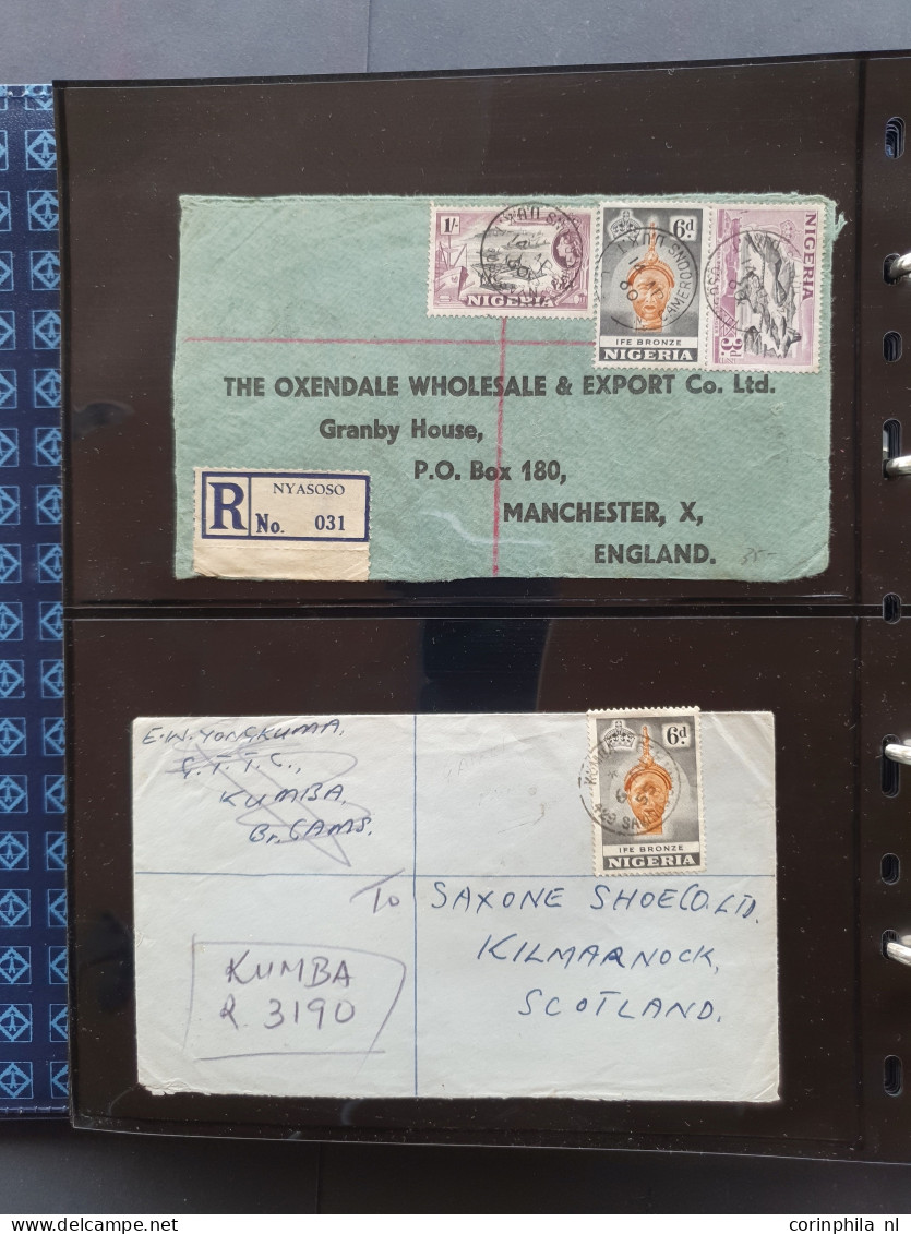 Cover 1932 onwards postal history (covers and postal stationery) including mixed frankings, postmarks, registered (Buea,