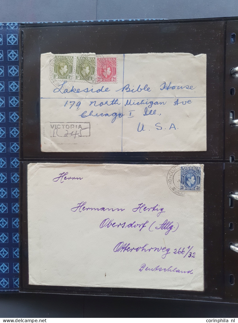 Cover 1932 onwards postal history (covers and postal stationery) including mixed frankings, postmarks, registered (Buea,