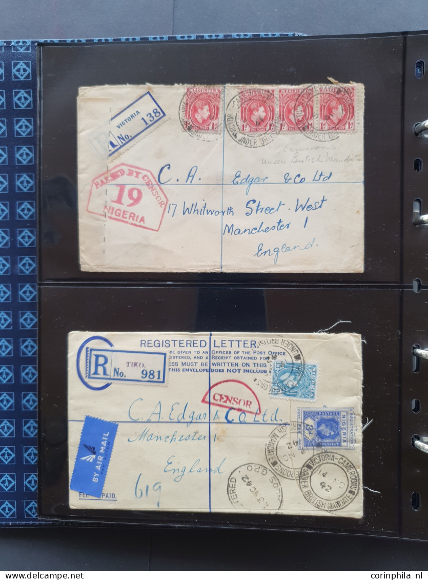 Cover 1932 onwards postal history (covers and postal stationery) including mixed frankings, postmarks, registered (Buea,
