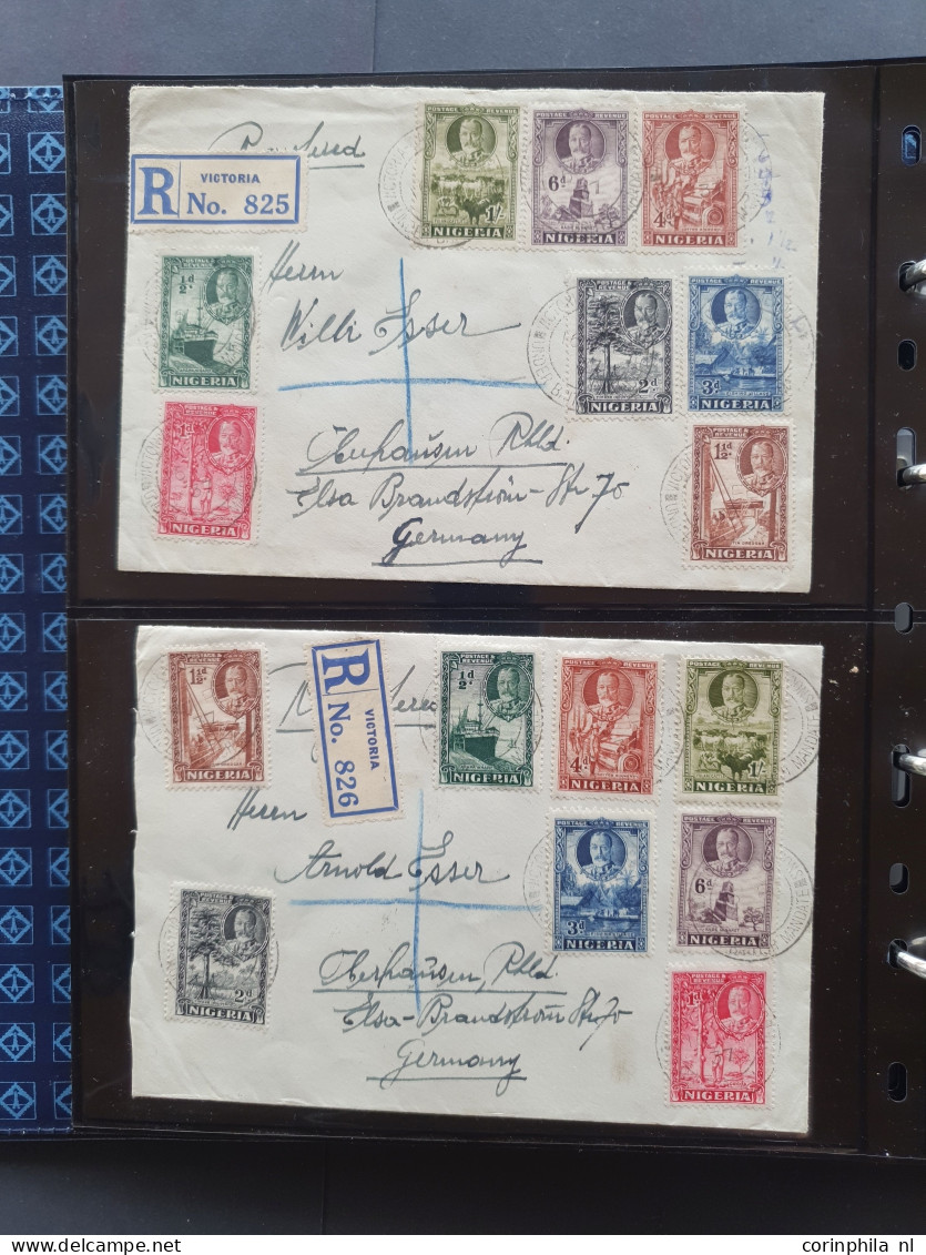 Cover 1932 onwards postal history (covers and postal stationery) including mixed frankings, postmarks, registered (Buea,