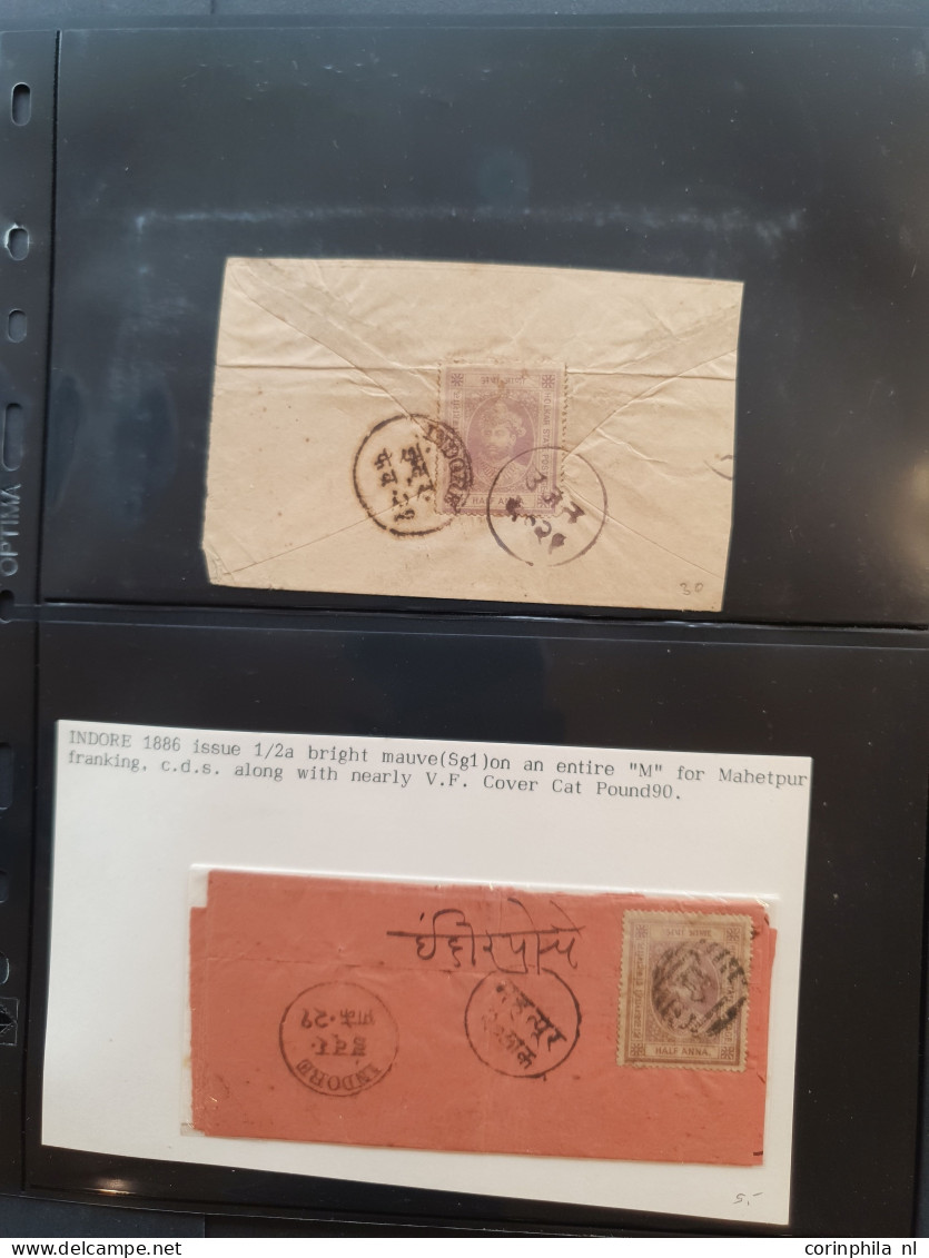 Cover Feudatory States 1848 onwards postal history (covers and postal stationery) including Bamra, Cochin, Holkar, Hyder