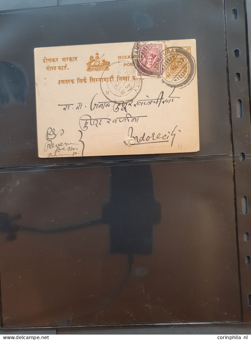 Cover Feudatory States 1848 onwards postal history (covers and postal stationery) including Bamra, Cochin, Holkar, Hyder