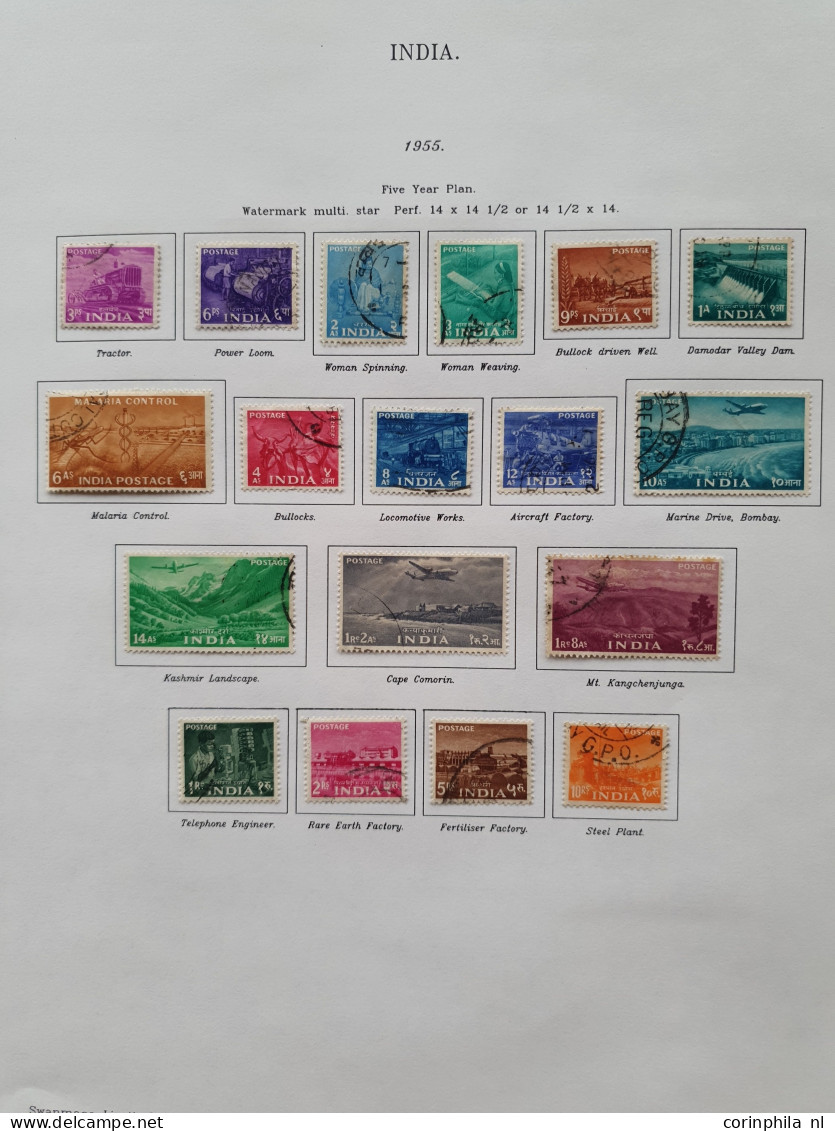 1947-1997 collection used including Ghandi set (SG 305-308) and stock Indore/Holkar and some additional states in Swanma