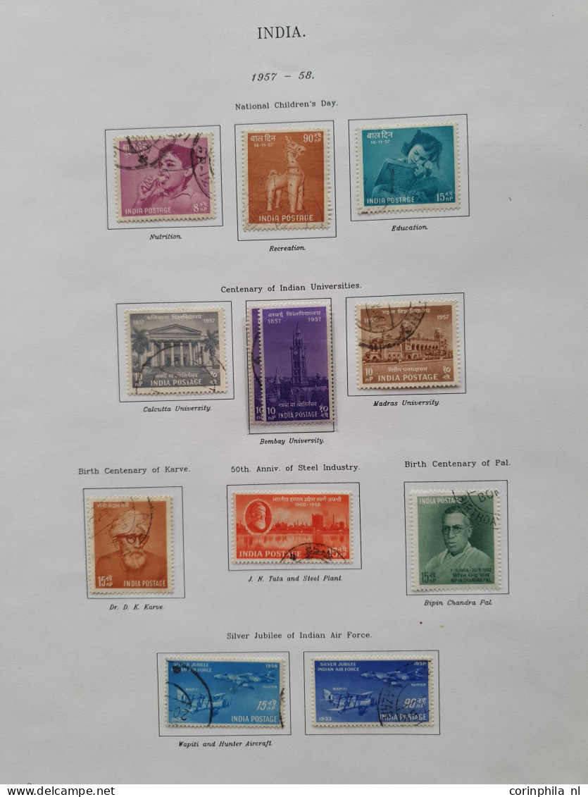 1947-1997 collection used including Ghandi set (SG 305-308) and stock Indore/Holkar and some additional states in Swanma