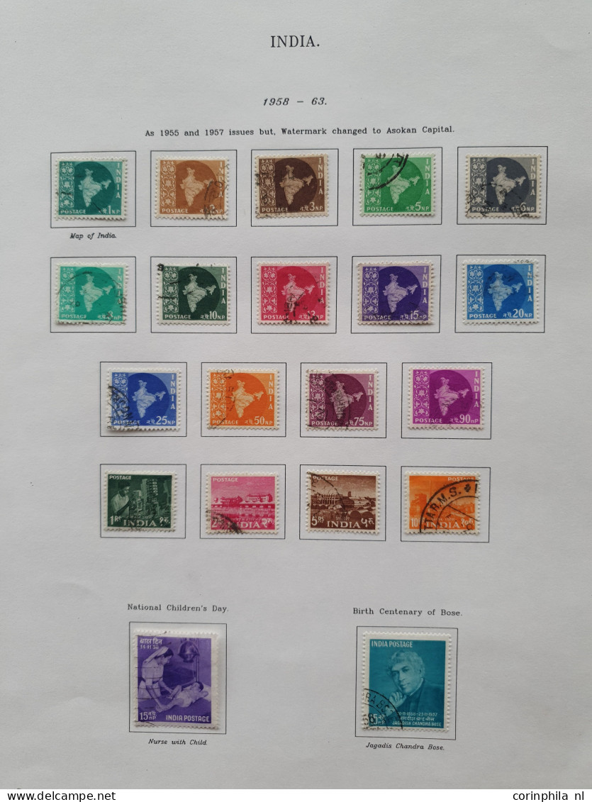 1947-1997 collection used including Ghandi set (SG 305-308) and stock Indore/Holkar and some additional states in Swanma